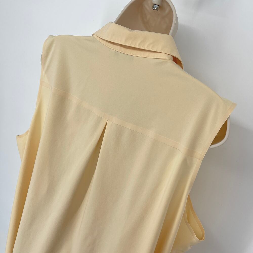 Athleta Womens Urbanite II Button Up Tank Shirt Collared SZ 20 W Lunaria Yellow - Picture 7 of 10